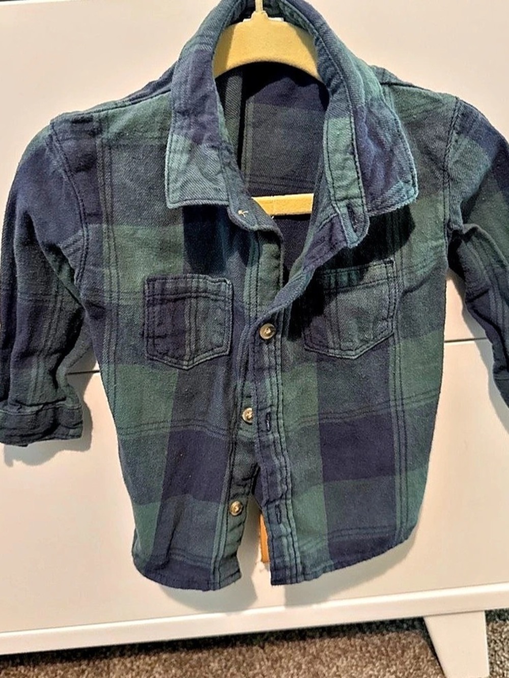 H&M Boys 9M Plaid Button Down Like New